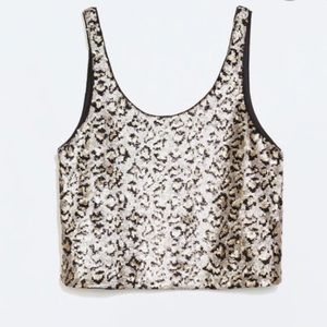 Zara sequin cheetah top